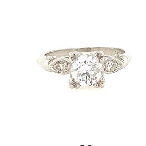Vintage platinum and diamond ring SI2g-h size 6 1/2.  Center diamond .80 🎁